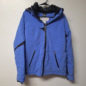 Columbia Winter Jacket Coat Blue Hooded Zip Pockets‎ Womens Large Ski Snow Board